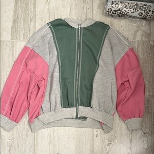 Colorblock Women's Jacket - Pink, Green, and Gray